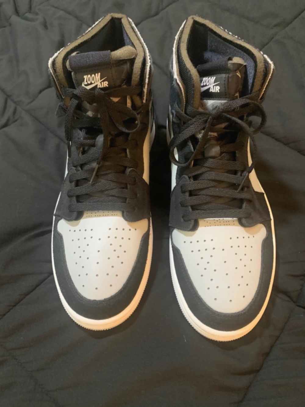 Jordan Zoom CMFT shoes in Black and Gray with White Accents